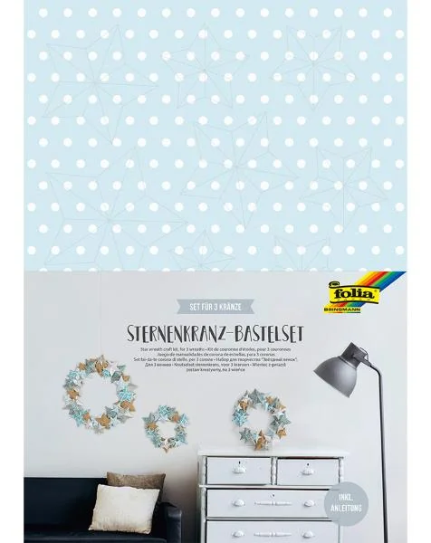 folia Sternenkranz-Bastelset für 3 Kränze (EAN: 4001868118018)
