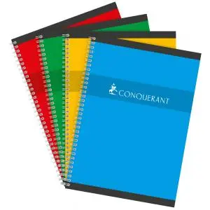 CONQUERANT SEPT Spiralbuch, DIN A4, kariert, 90 Blatt, farbig sortiert (EAN: 3020120000640)