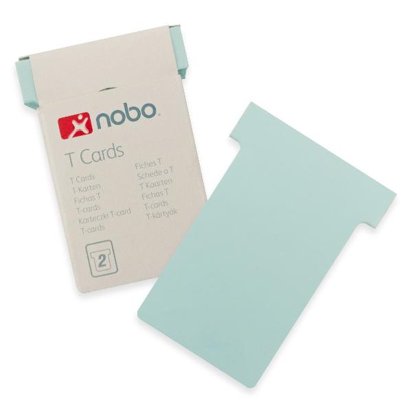 nobo T-Karten, Größe 2 / 60 mm, 170 g/qm, blau (EAN: 5016812389085)