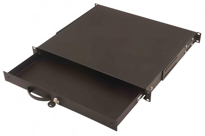 DIGITUS 19" Tastaturschublade, 1 HE, schwarz (RAL9005) (EAN: 4016032158516)