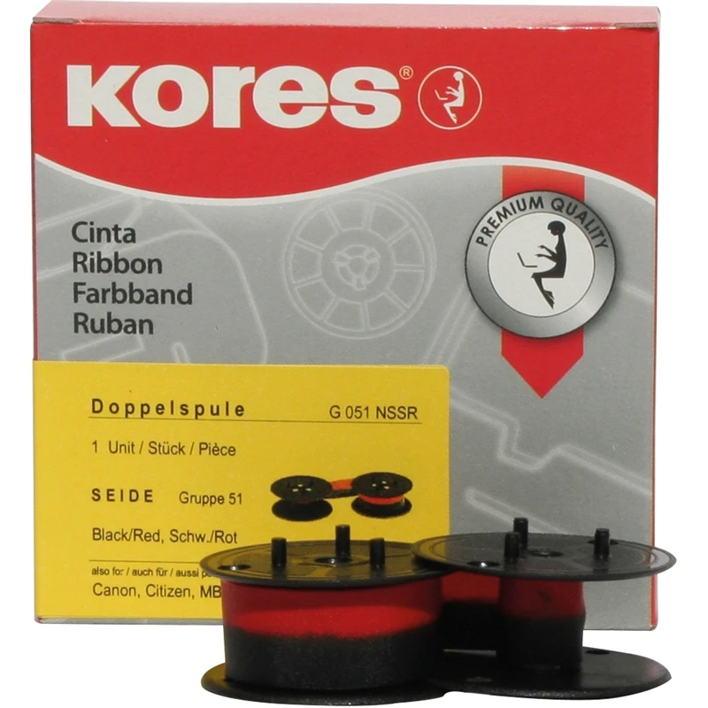 Kores Farbband, Gruppe 51, Canon/OLYMPIA, Seide, schwarz/rot (EAN: 4045257605123)