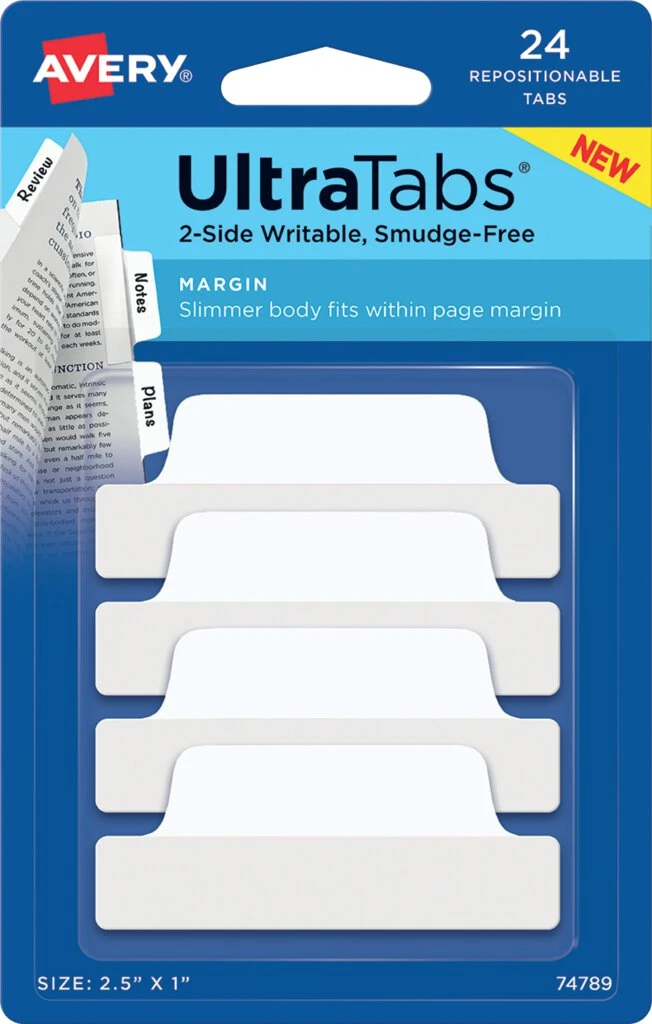 AVERY Zweckform Haftstreifen UltraTabs Weiß, 63,5 x 25 mm (EAN: 4004182335208)