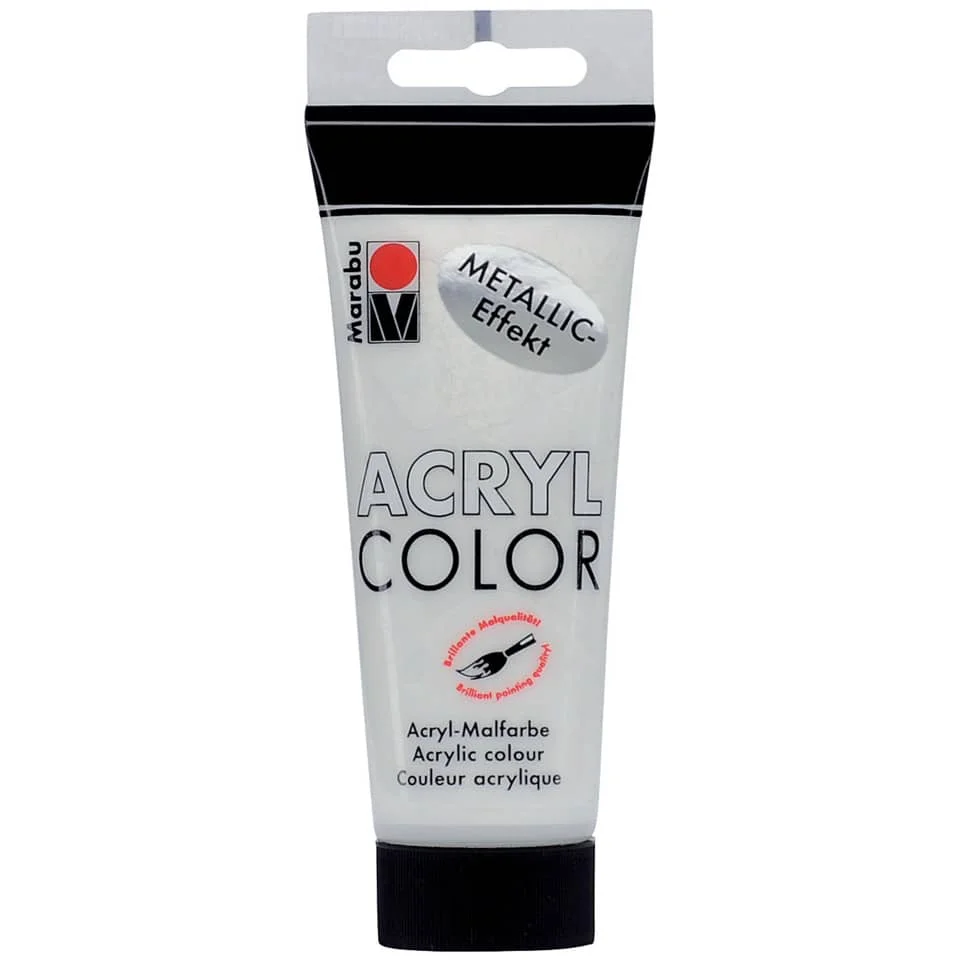 Marabu Acrylfarbe Acryl Color, 100 ml, metallic-weiß 770 (EAN: 4007751550316)