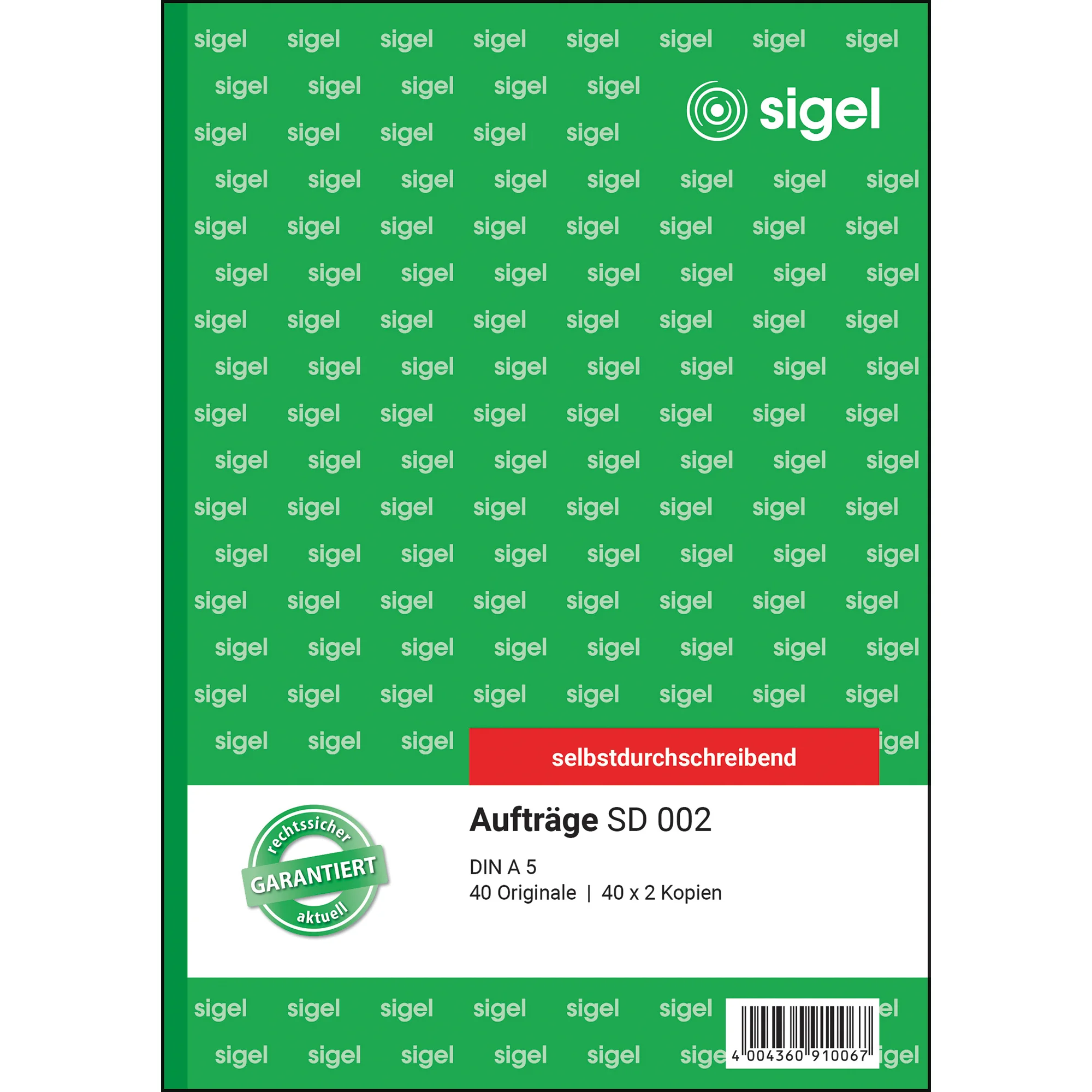 sigel Formularbuch "Auftrag", A5, 3 x 40 Blatt, SD (EAN: 4004360910067)