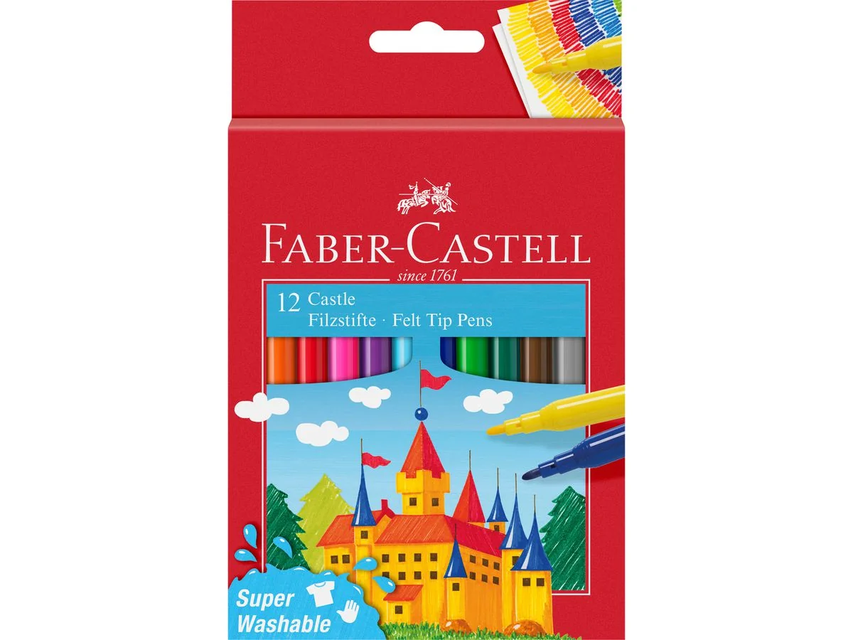 FABER-CASTELL Fasermaler CASTLE, 12er Kartonetui (EAN: 4005405542014)