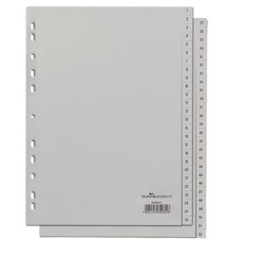 DURABLE Kunststoff-Register, Zahlen, A4, 52-teilig, 1 - 52 (EAN: 4005546600826)