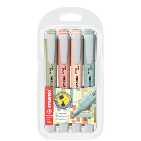STABILO Textmarker swing cool NatureCOLORS, 4er Etui (EAN: 4006381619974)