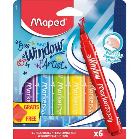 Maped Fenstermarker MARKER'PEPS Window, 6er Kartonetui (EAN: 3154148448228)