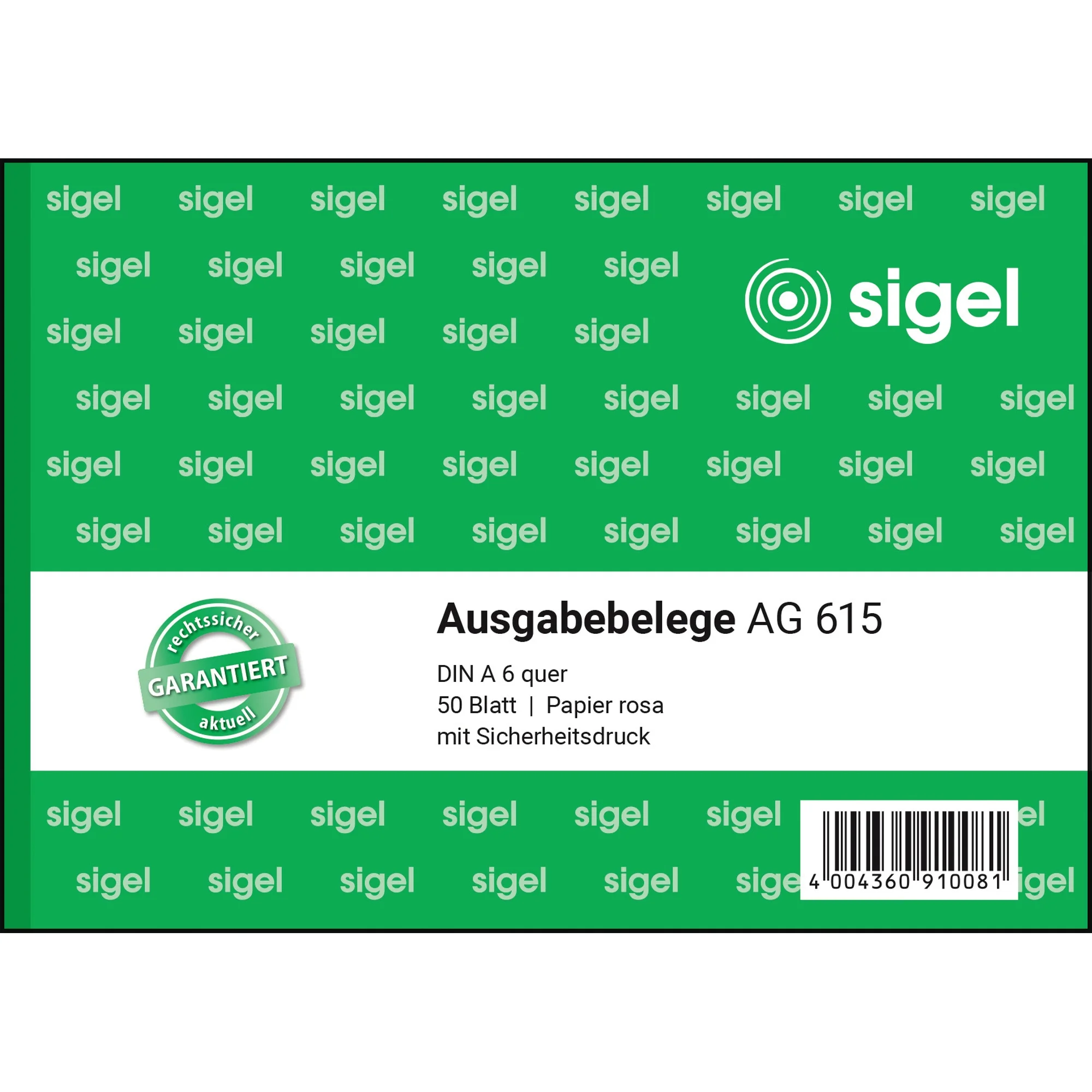 sigel Formularbuch "Ausgabebeleg", A6 quer, 50 Blatt (EAN: 4004360910081)