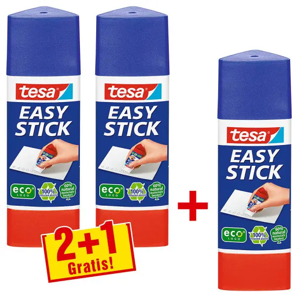 tesa ecoLogo Easy Stick Klebestift, Promo-Pack 3 x 25 g (EAN: 4042448417787)