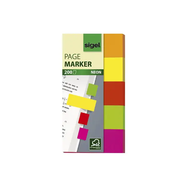 sigel Haftmarker Neon, 50 x 20 mm, 200 Blatt (EAN: 4004360927997)