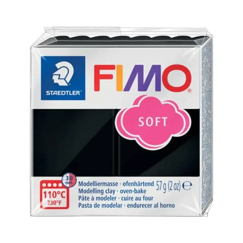 FIMO SOFT Modelliermasse, ofenhärtend, schwarz, 57 g (EAN: 4006608809898)