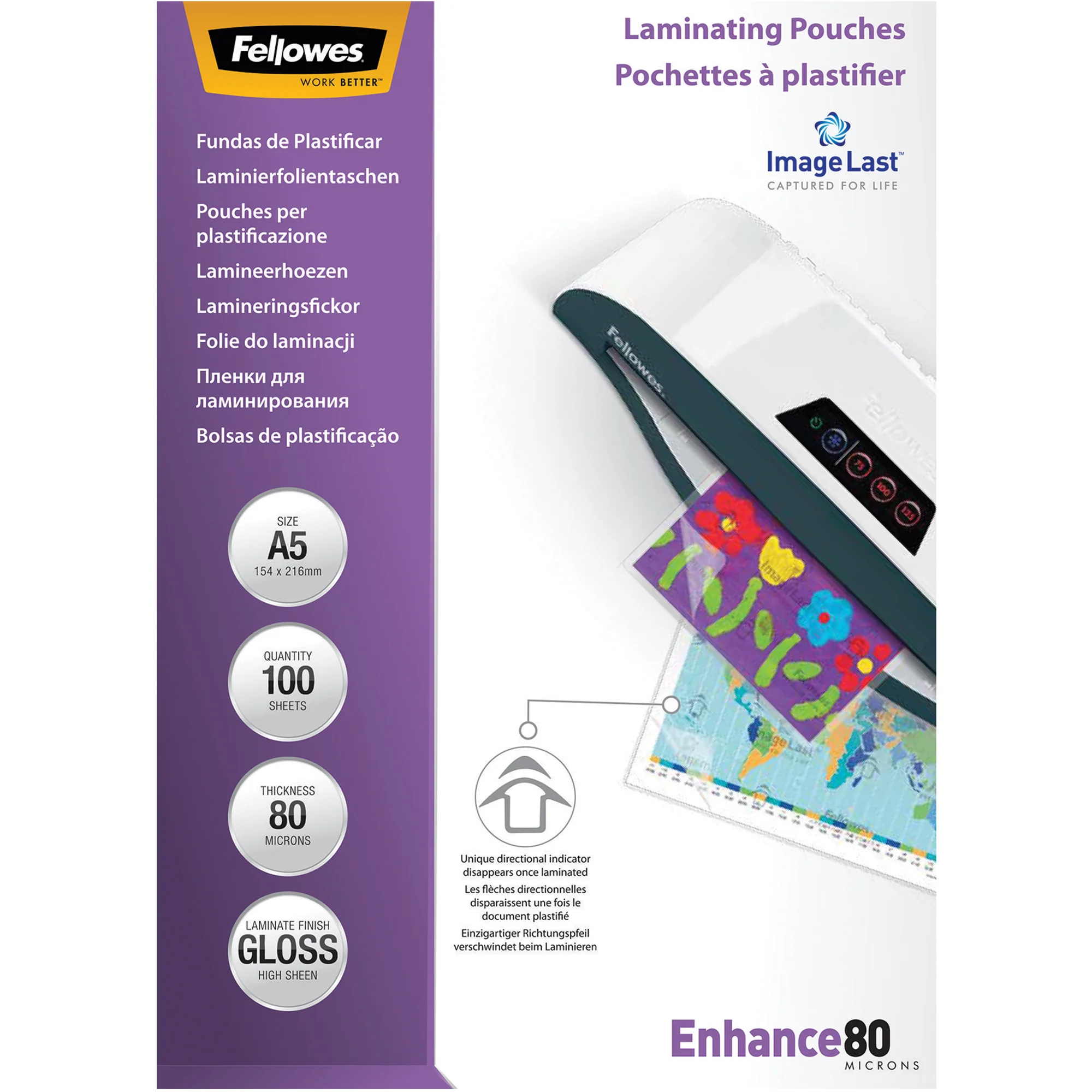 Fellowes Laminierfolientasche, DIN A5, glänzend, 160 mic (EAN: 0077511530609)