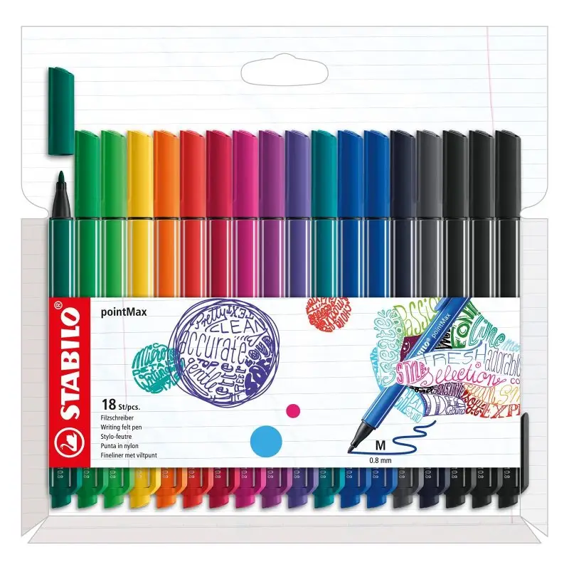 STABILO Fasermaler pointMax, 18er Kartonetui (EAN: 4006381582858)
