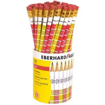 EBERHARD FABER Bleistift 1 x 1, mit Radierer, B, 72er Köcher (EAN: 4087205118729)