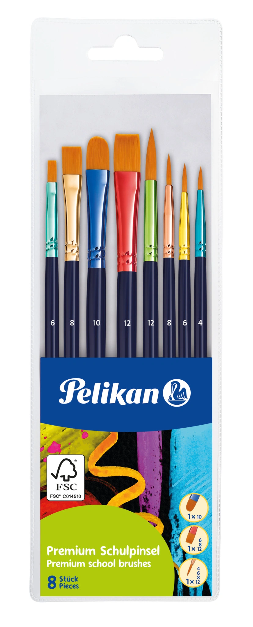 Pelikan Pinsel-Set Premium, 8-teilig, sortiert (EAN: 4012700701183)