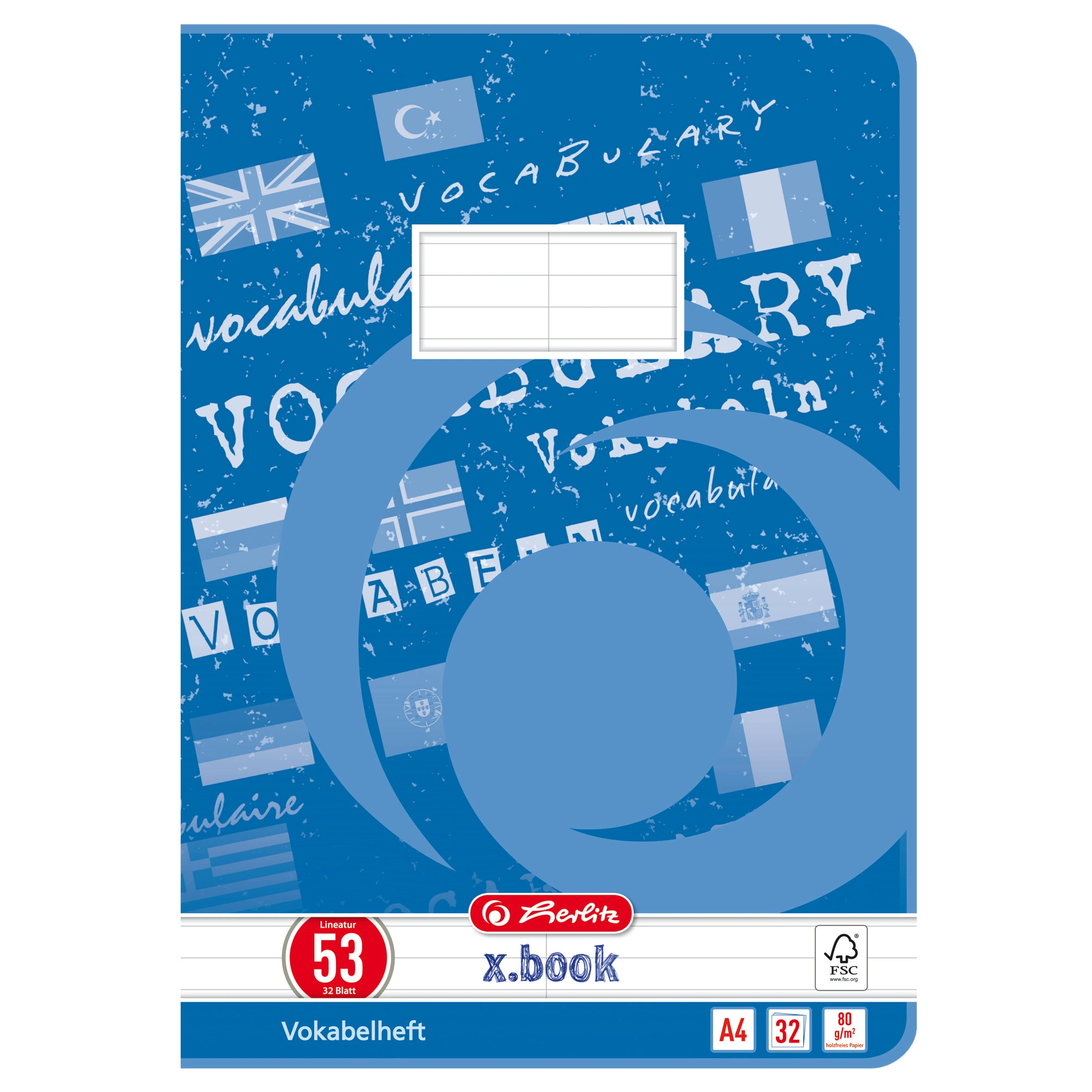 herlitz Vokabelheft x.book, DIN A4, 2-spaltig, 32 Blatt (EAN: 4008110049038)