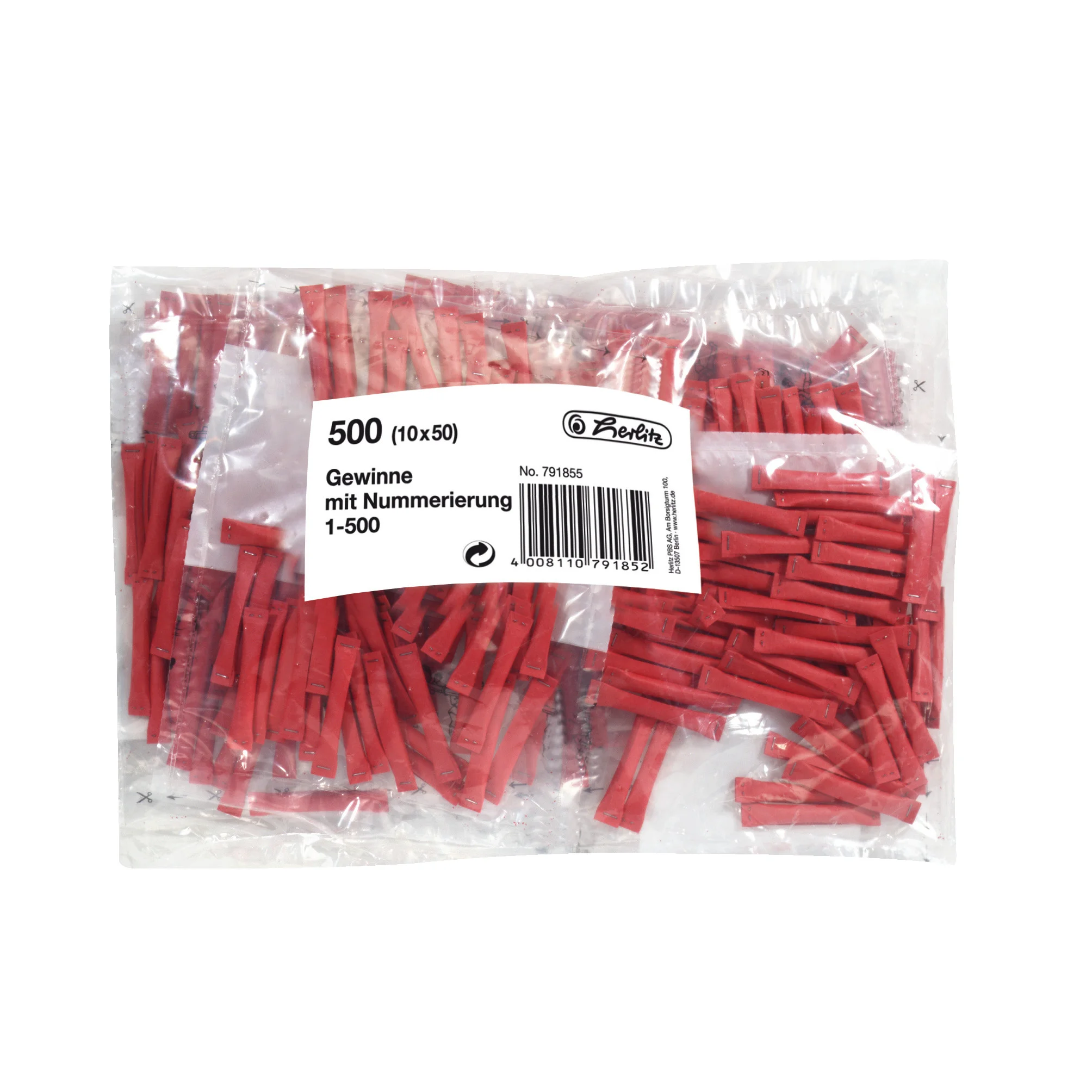 herlitz Gewinnlose, nummeriert 1-500, rot (EAN: 4008110791852)