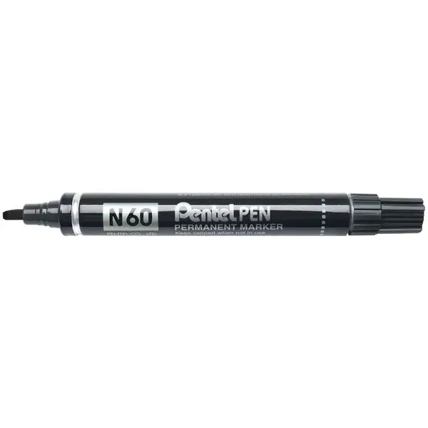 Pentel Permanent-Marker N60, schwarz, Keilspitze (EAN: 3474370160010)