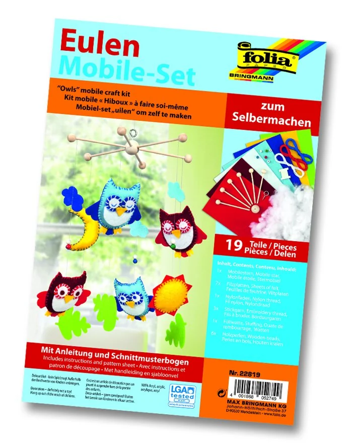 folia Mobile-Set "Eulen", 19-teilig (EAN: 4001868052749)