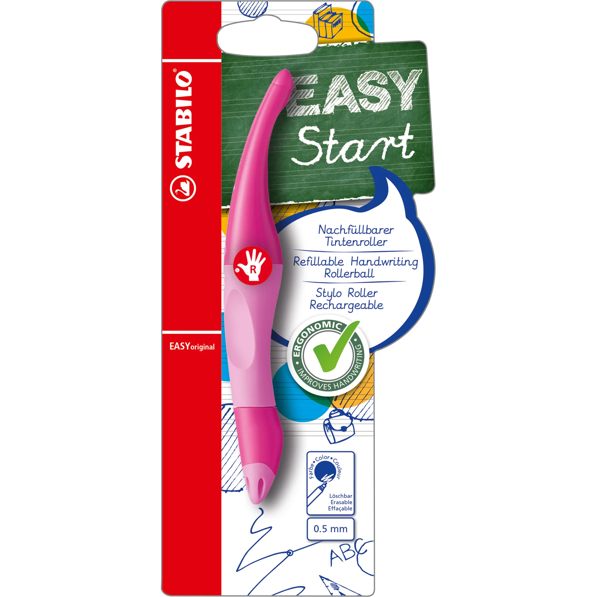 STABILO Tintenroller EASYoriginal, für Rechtshänder, pink (EAN: 4006381468466)