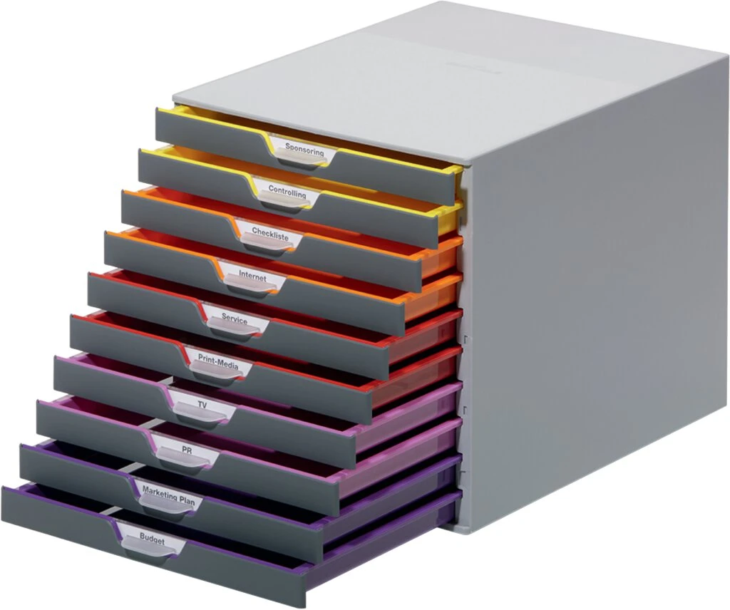 DURABLE Schubladenbox VARICOLOR 10, mit 10 Schubladen (EAN: 4005546701615)