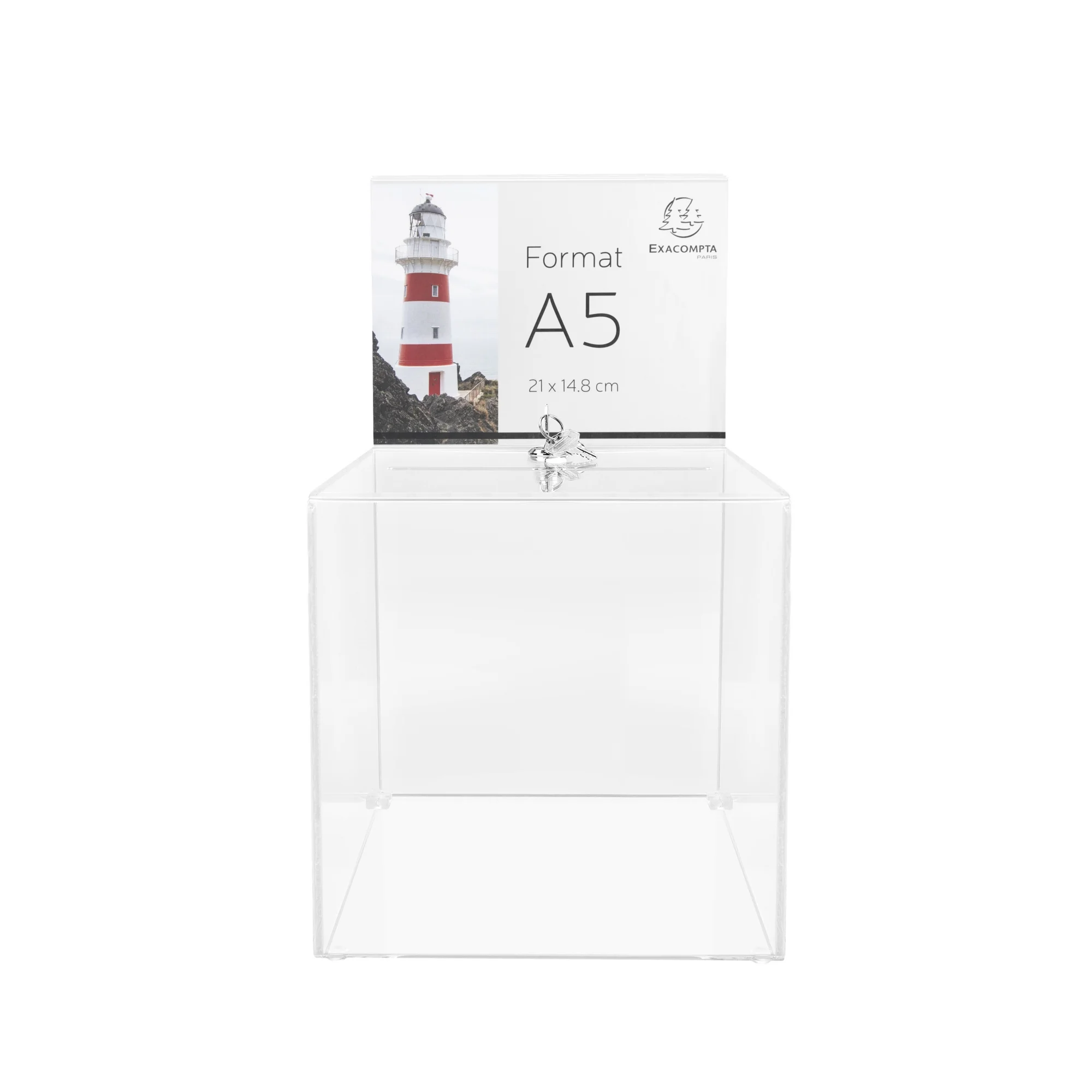 EXACOMPTA Aktionsbox, aus Acryl, abschließbar, glasklar (EAN: 9002493104846)