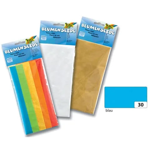 folia Seidenpapier, (B)500 x (H)700 mm, 20 g/qm, blau (EAN: 4001868900309)