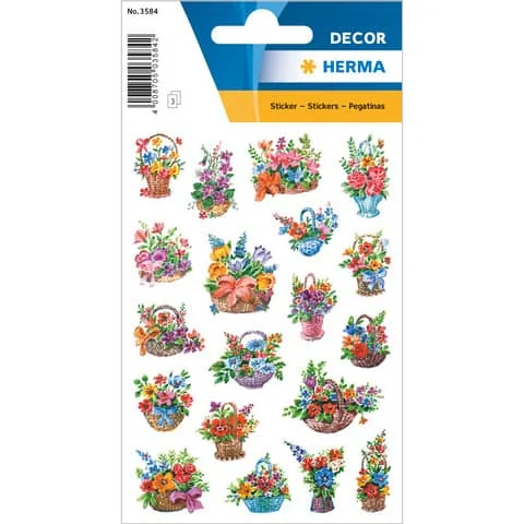 HERMA Sticker DECOR "Blumen im Körbchen" (EAN: 4008705035842)