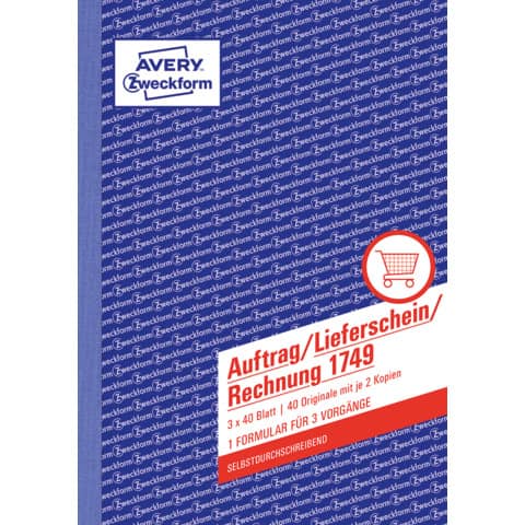 AVERY Zweckform Formularbuch "Auftrag/Lieferschein/Rechnung" (EAN: 4004182017494)