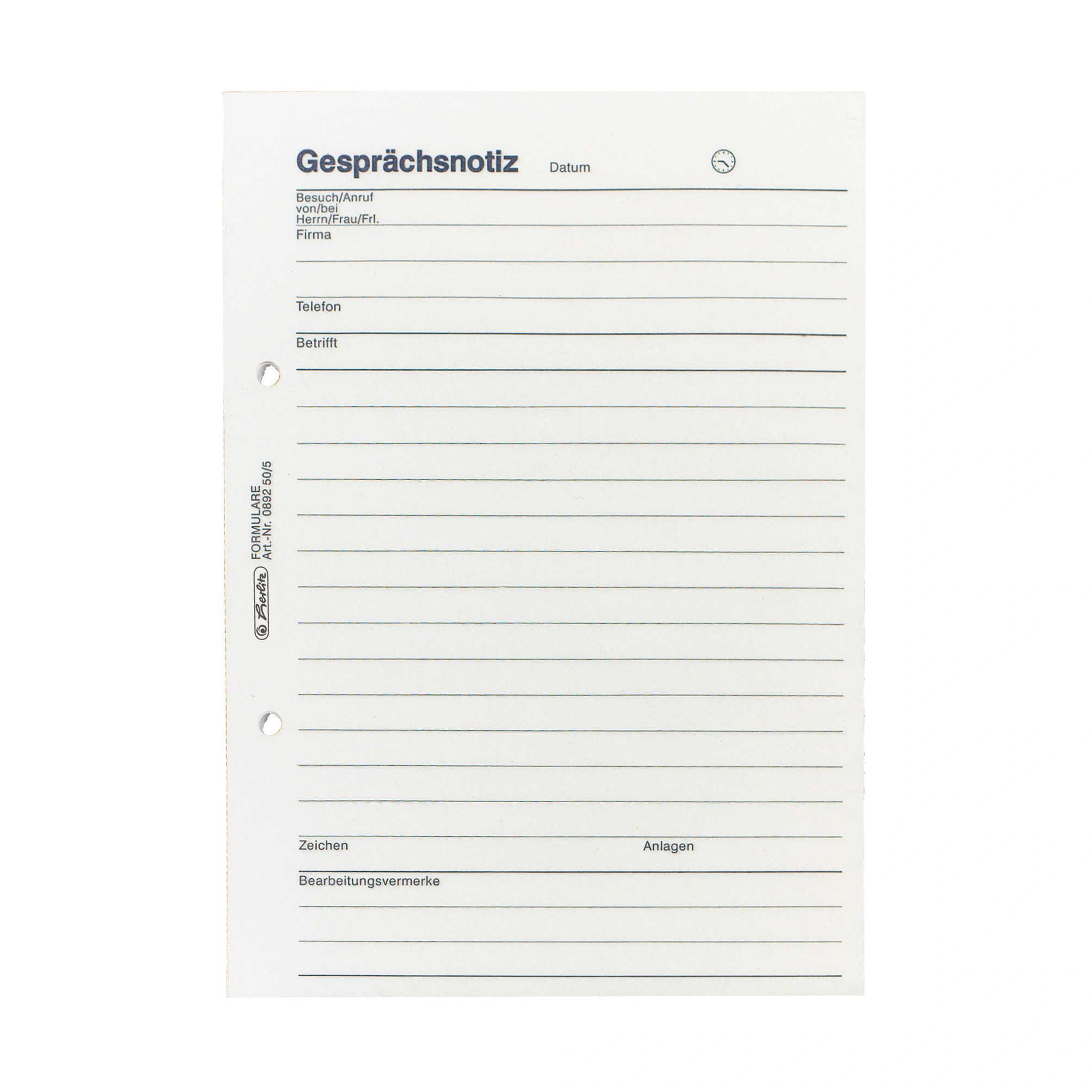 herlitz Gesprächsnotizblock DIN A5, 50 Blatt (EAN: 4008110892504)