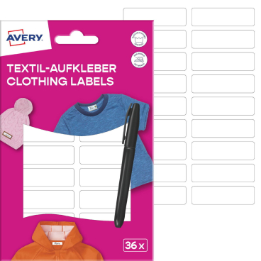 AVERY Textil-Etiketten, 13 x 45 mm, weiß, inkl. Marker (EAN: 4004182519714)