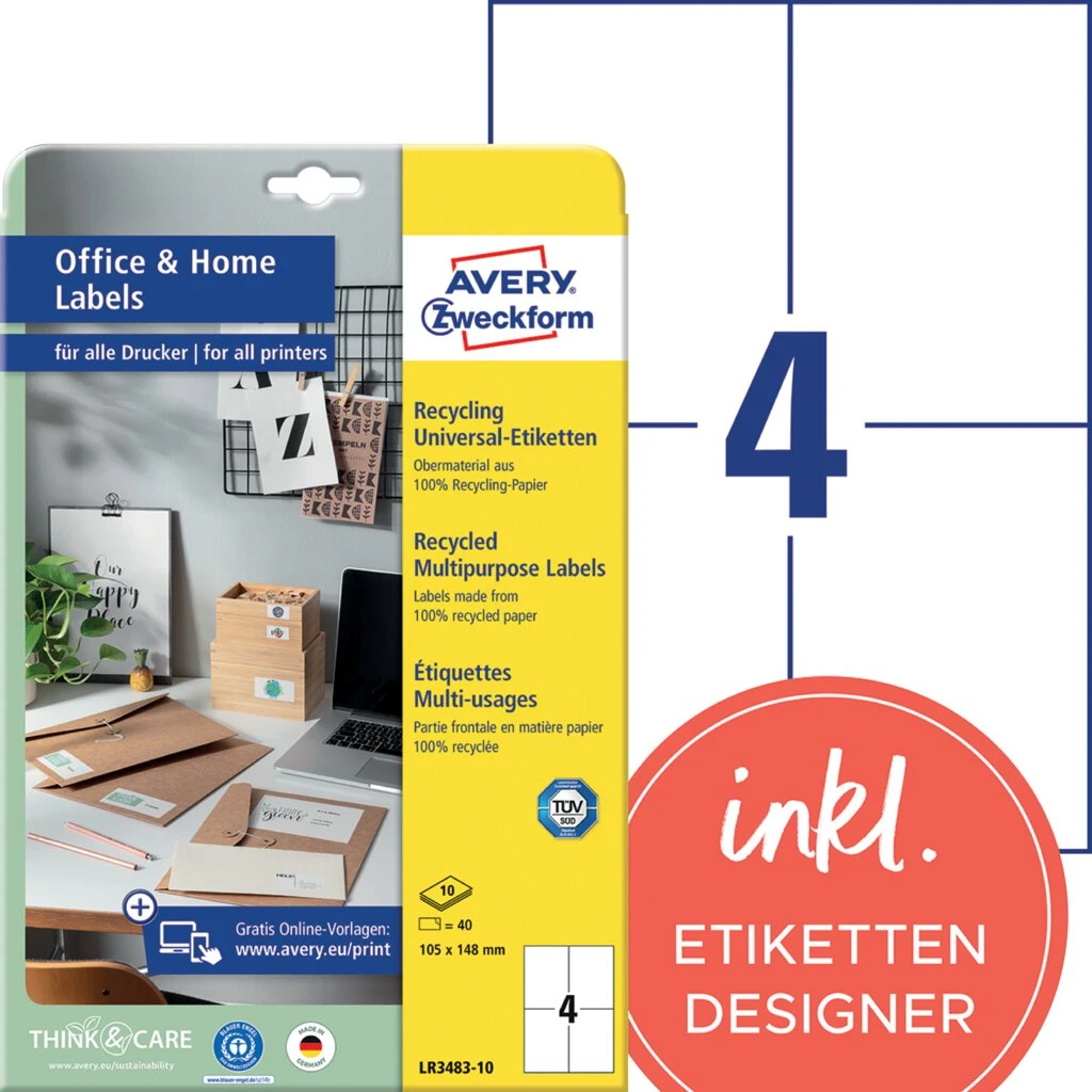 AVERY Zweckform Recycling-Universal-Etiketten Home Office (EAN: 4004182334836)