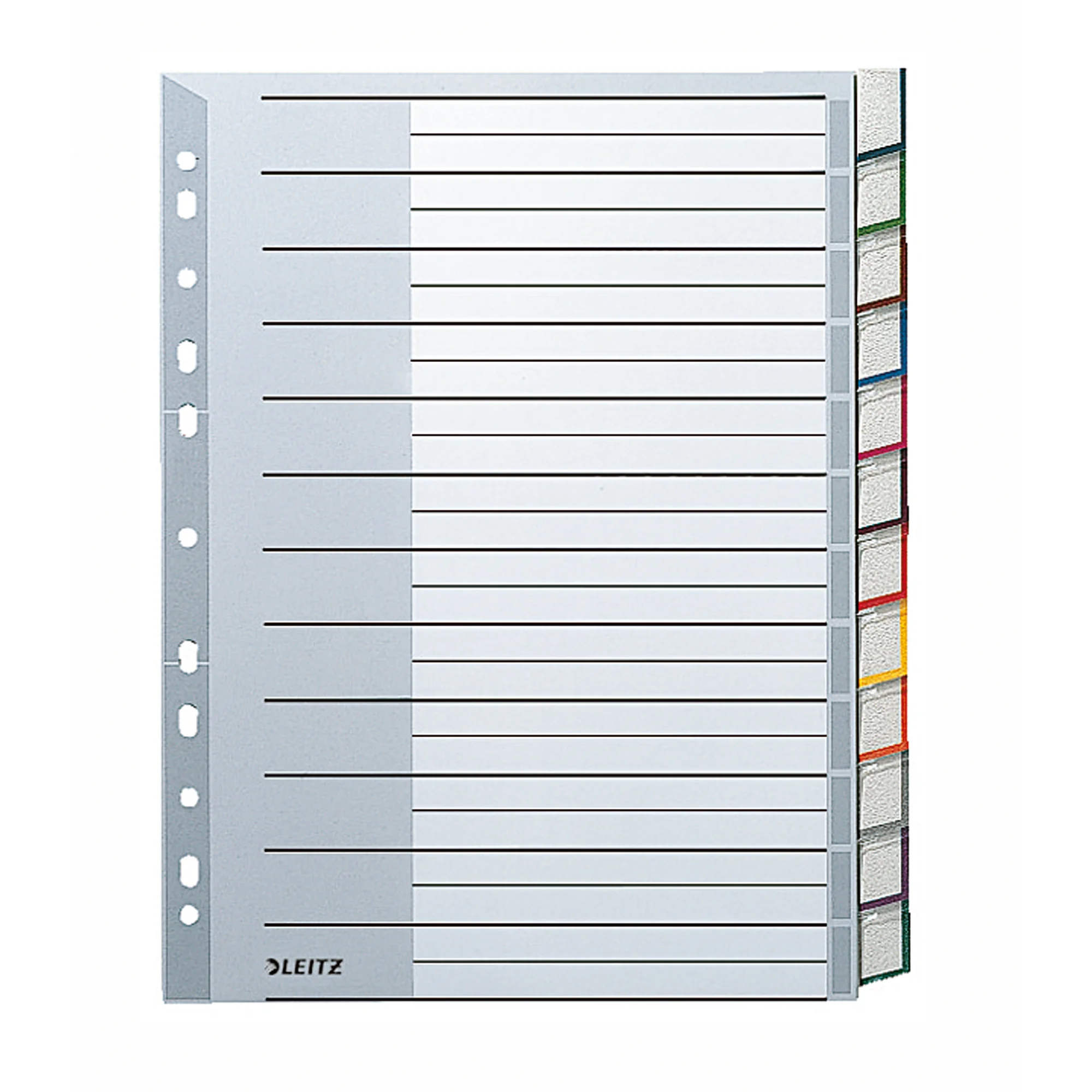 LEITZ Kunststoff-Register, blanko, A4 Überbreite, 12-teilig (EAN: 4002432301737)