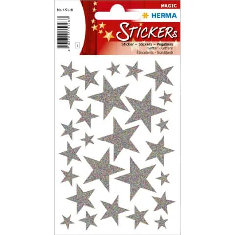 HERMA Weihnachts-Sticker MAGIC "Sterne silber", glittery (EAN: 4008705151283)