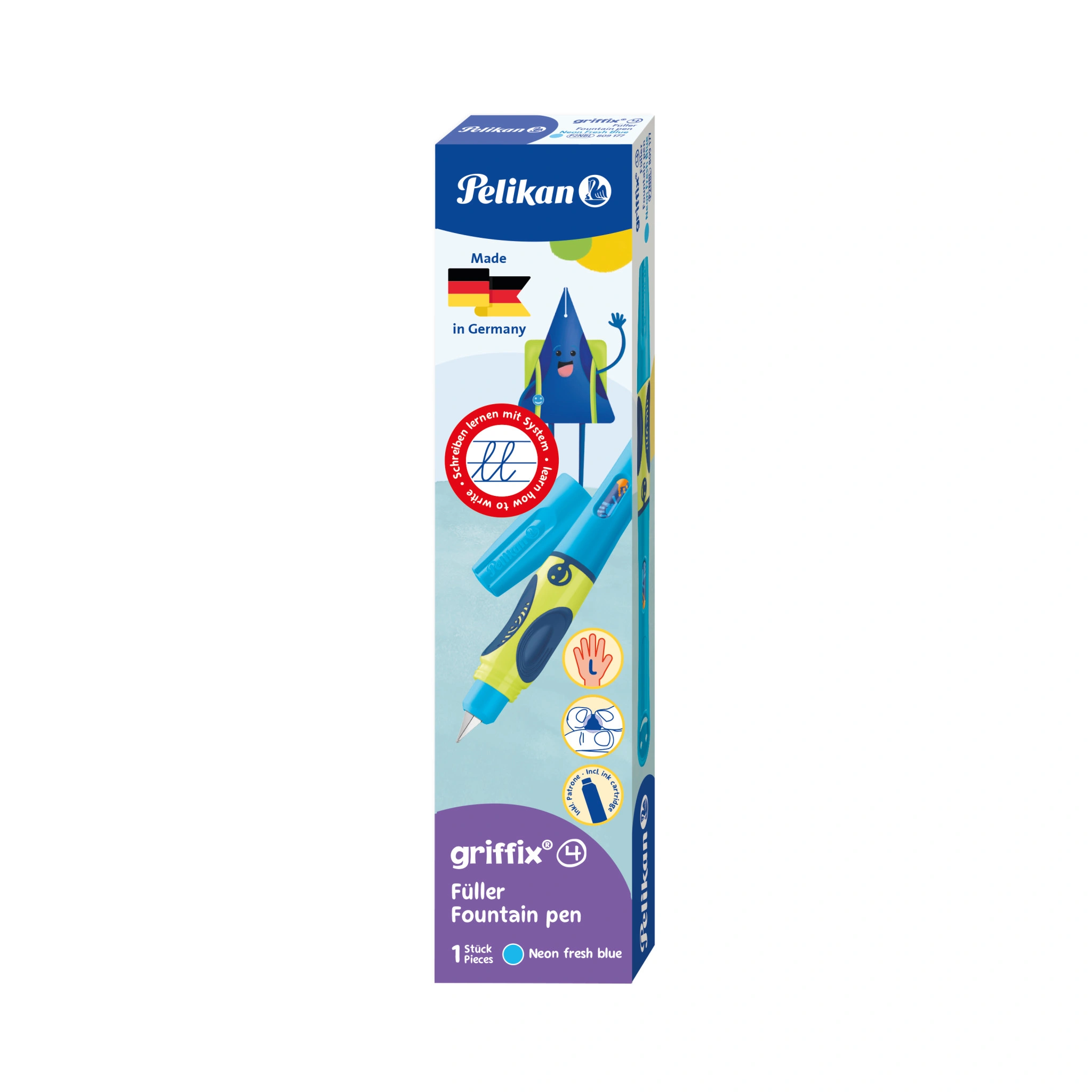 Pelikan griffix Füllhalter Neon Fresh Blue, für Linkshänder (EAN: 4012700809179)