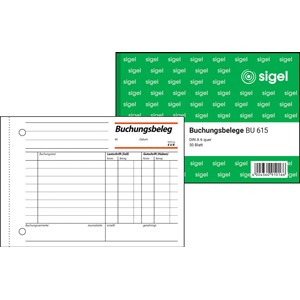 sigel Formularbuch "Buchungsbeleg", A6 quer, 50 Blatt (EAN: 4004360910166)