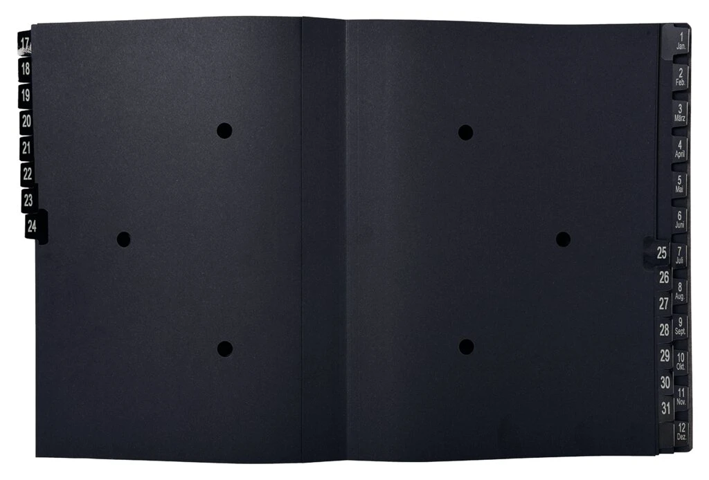 EXACOMPTA Pultordner, DIN A4, 1-12/1-31/, 44 Fächer, schwarz (EAN: 3130630570448)