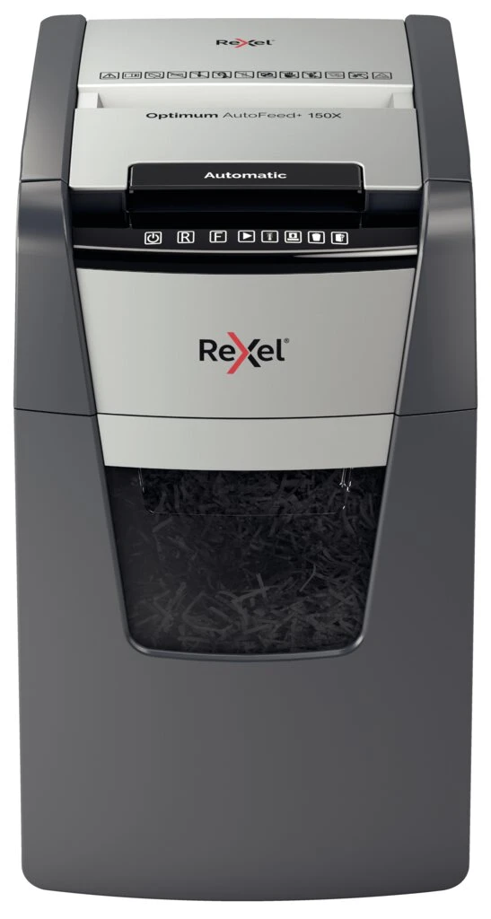 REXEL Aktenvernichter Optimum AutoFeed+ 150X, 4 x 28 mm (EAN: 5028252613897)