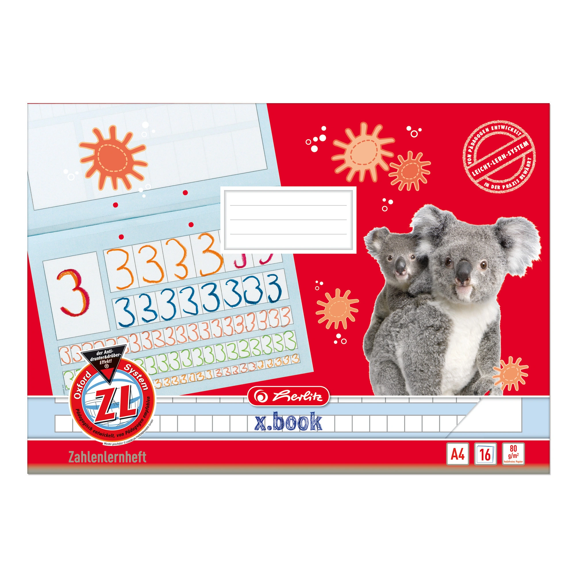 herlitz Zahlenlernheft, x.book, DIN A4 quer, Lineatur ZL (EAN: 4008110059457)