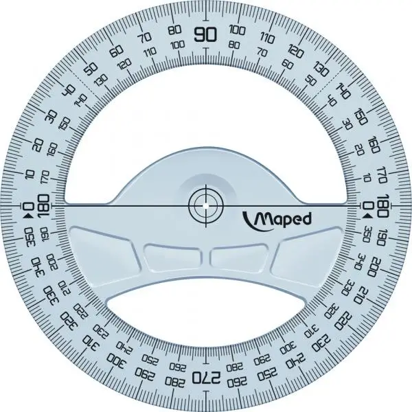 Maped Winkelmesser Geometric 360 Grad, 120 mm,aus Kunststoff, transparent (EAN: 3154142423603)