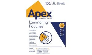 Apex Laminierfolientasche Ultra Light, A4, glänzend, 150 mic (EAN: 00043859789573)