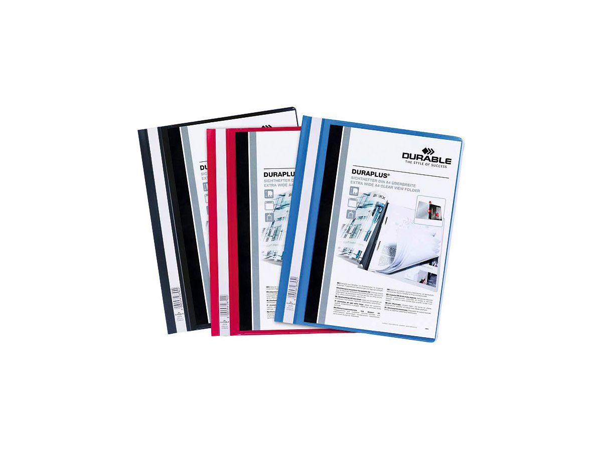 DURABLE Schnellhefter DURAPLUS, DIN A4, sortiert, überbreit (EAN: 4005546225586)