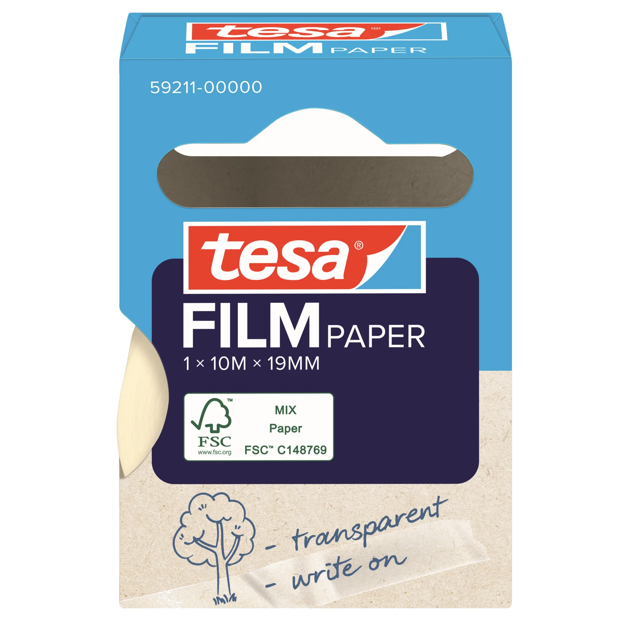 tesa Film PAPER, transparent, 19 mm x 10 m (EAN: 4063565479403)