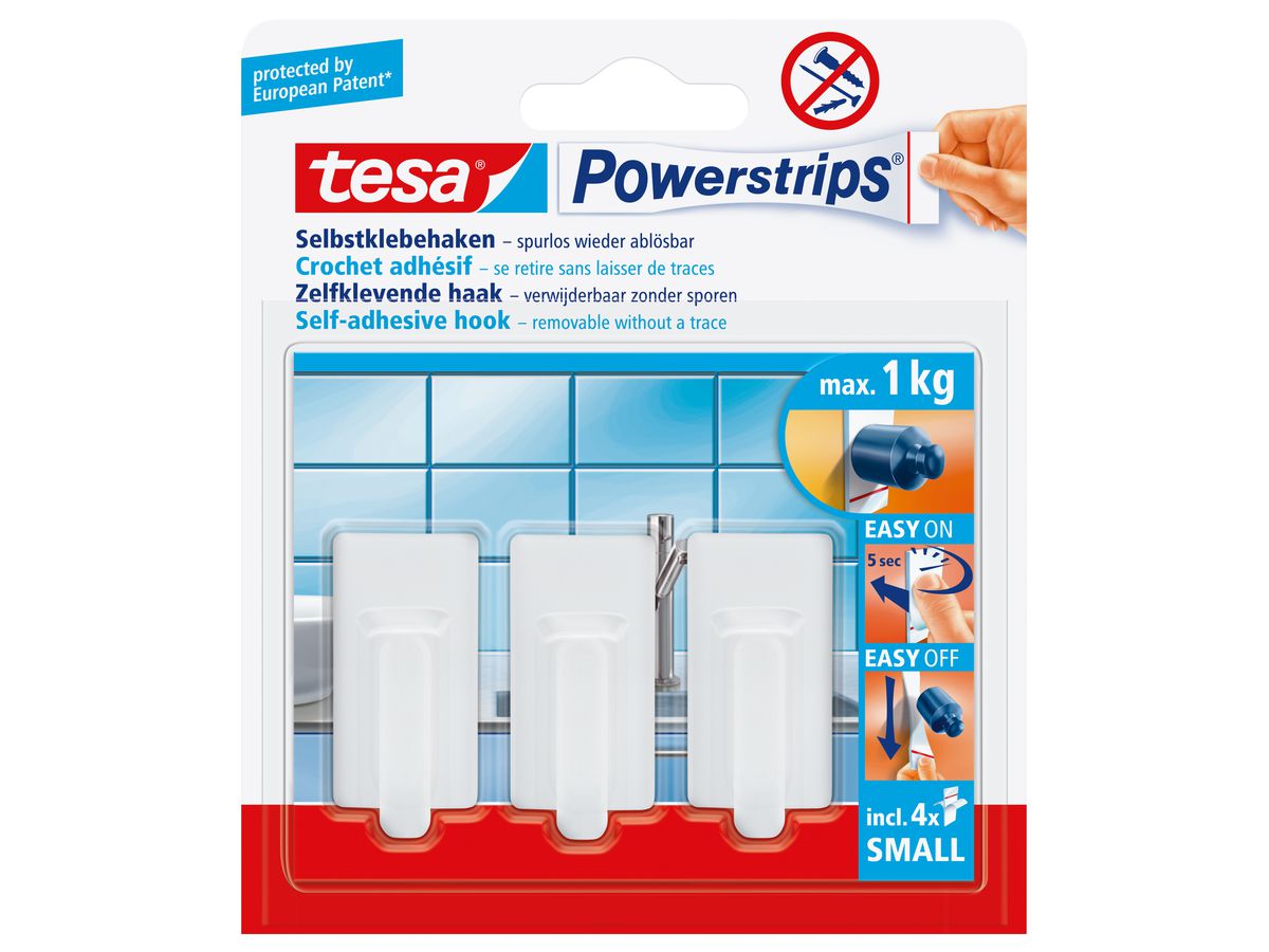 tesa Powerstrips Haken SMALL Classic, weiß (EAN: 4042448104861)