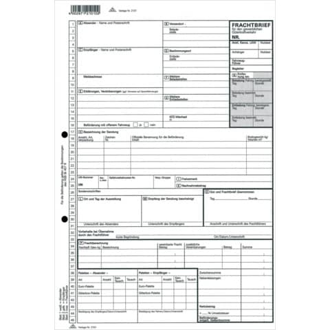 RNK Verlag Vordruck "Frachtbrief für Güterkraftverkehr", SD (EAN: 4002871210102)