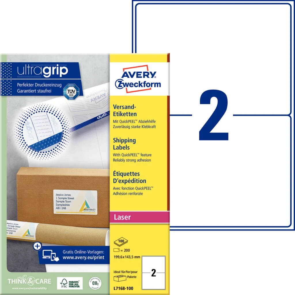 AVERY Zweckform Versand-Etiketten, 199,6x143,5 mm, hochweiß (EAN: 4004182471685)