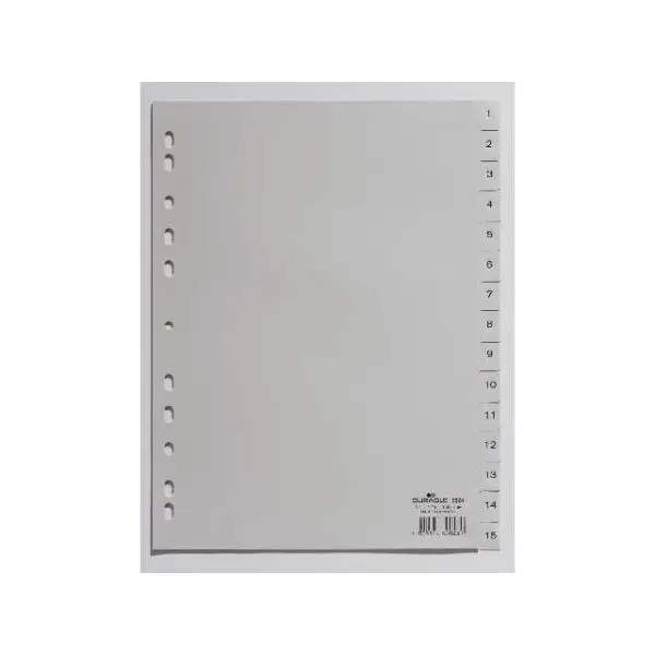 DURABLE Kunststoff-Register, Zahlen, A4, 15-teilig, 1 - 15 (EAN: 4005546600239)