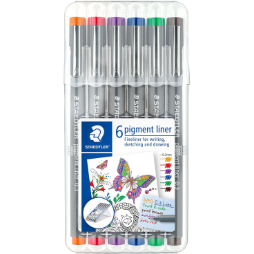 STAEDTLER Pigmentliner, Strichstärke: 0,3 mm, 6er Etui (EAN: 4007817036747)