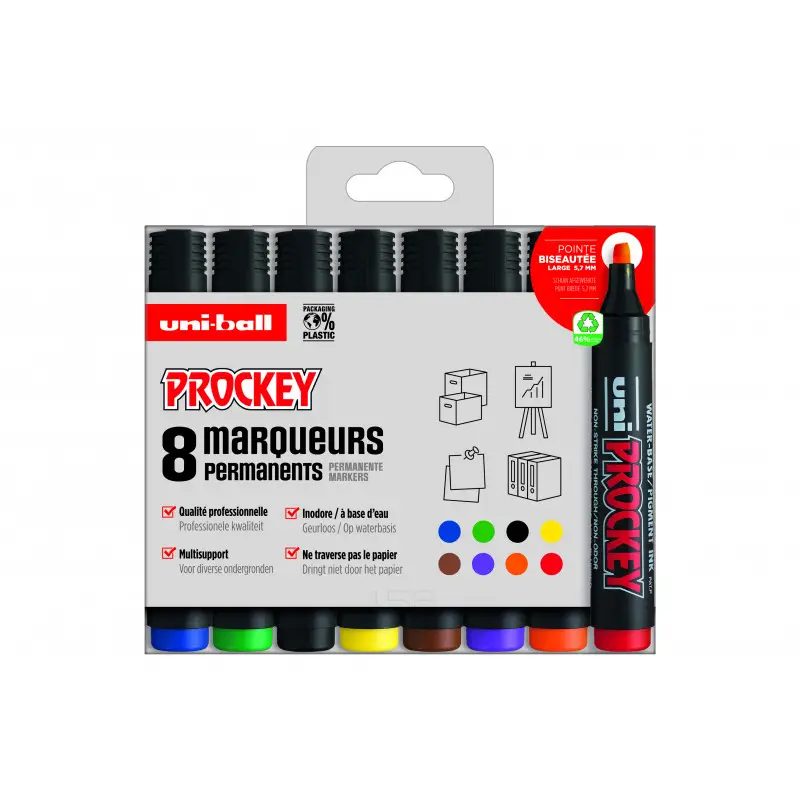 uni-ball Permanent-Marker PROCKEY PM126/8 PF, 8er-Set (EAN: 3296280046747)